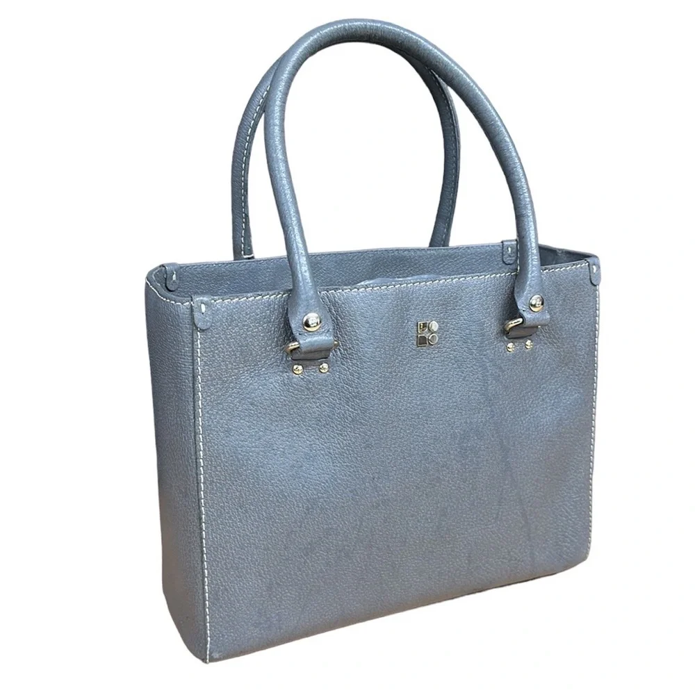 KATE SPADE Quinn Tarrytown Gray Marbled Leather Tote Purse Handbag 11.25